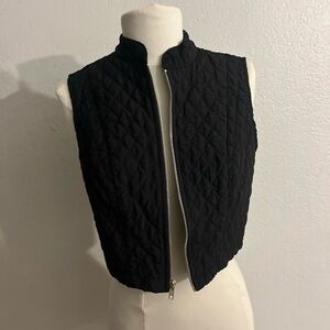 Elegant Black Quilted Women's Vest